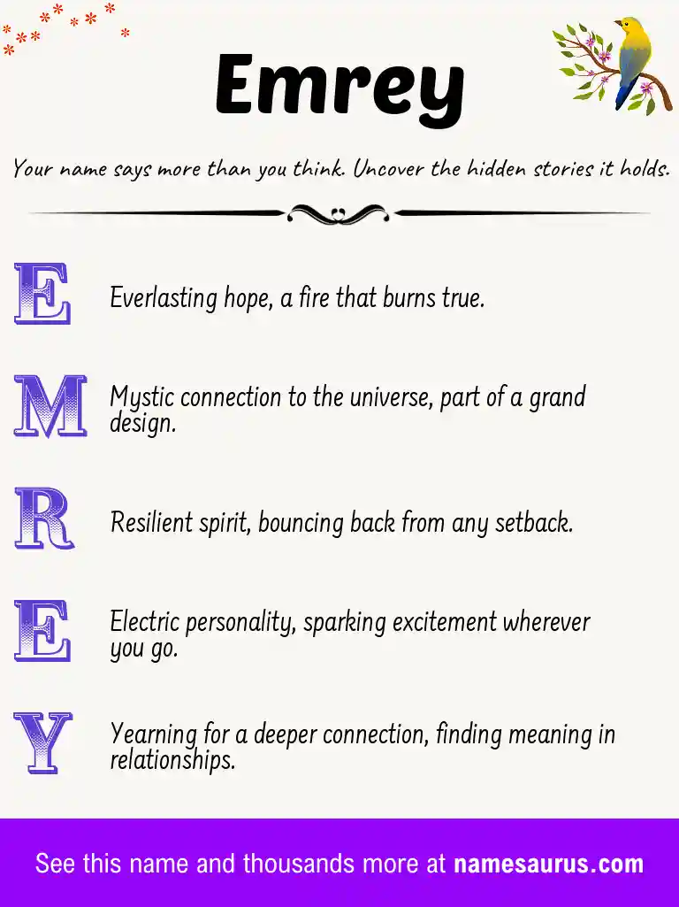 Acrostic poem about Emrey.