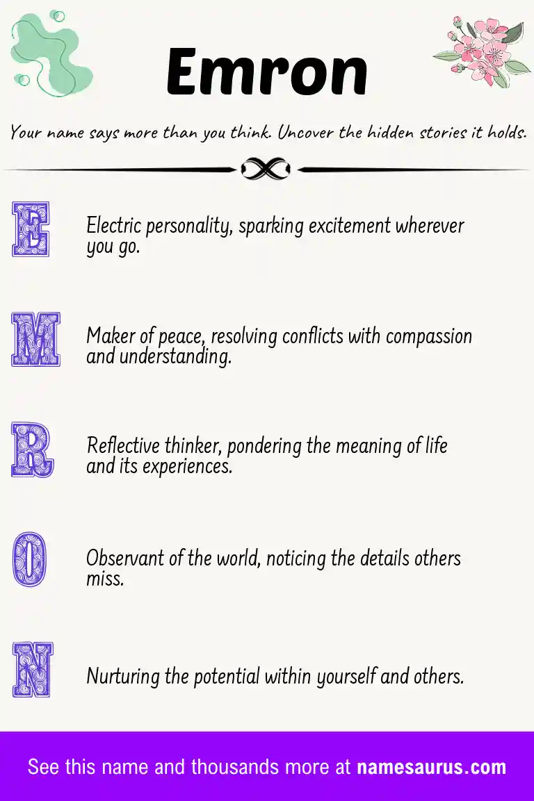 Acrostic poem about Emron.