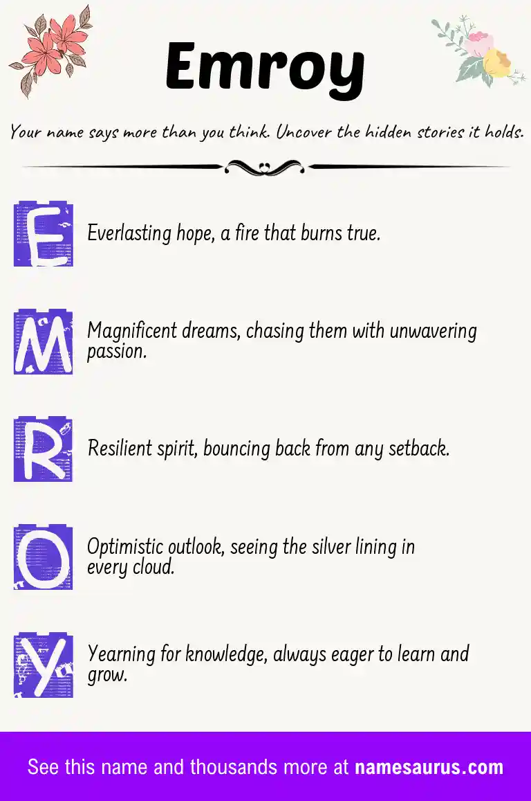 Acrostic poem about Emroy.