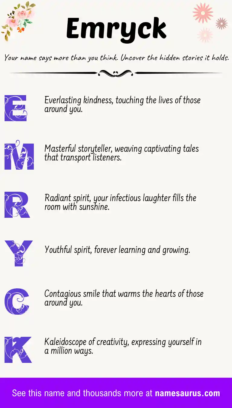 Acrostic poem about Emryck.