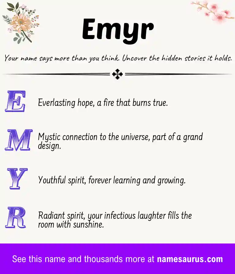 Acrostic poem about Emyr.