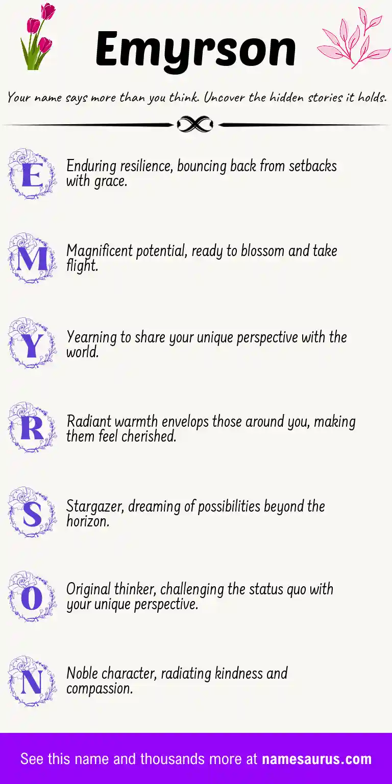 Acrostic poem about Emyrson.