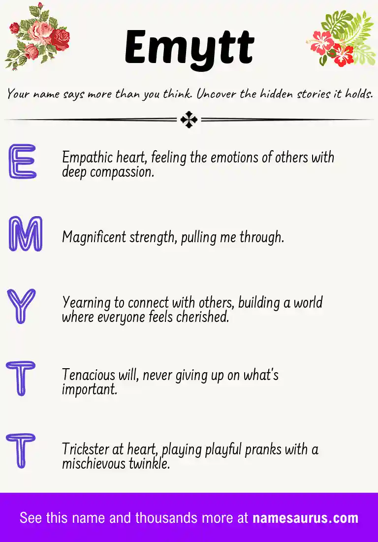 Acrostic poem about Emytt.