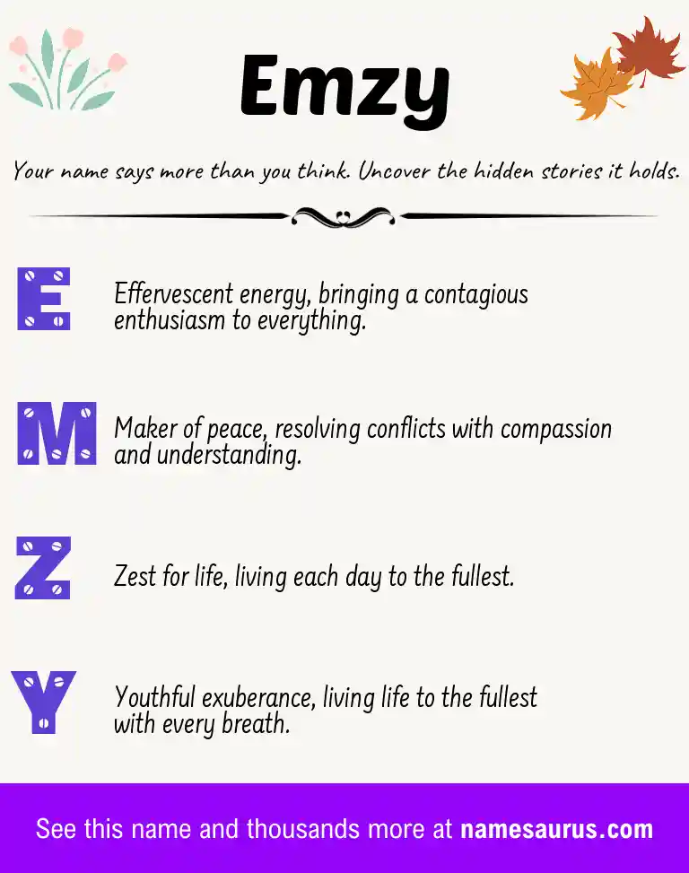 Acrostic poem about Emzy.