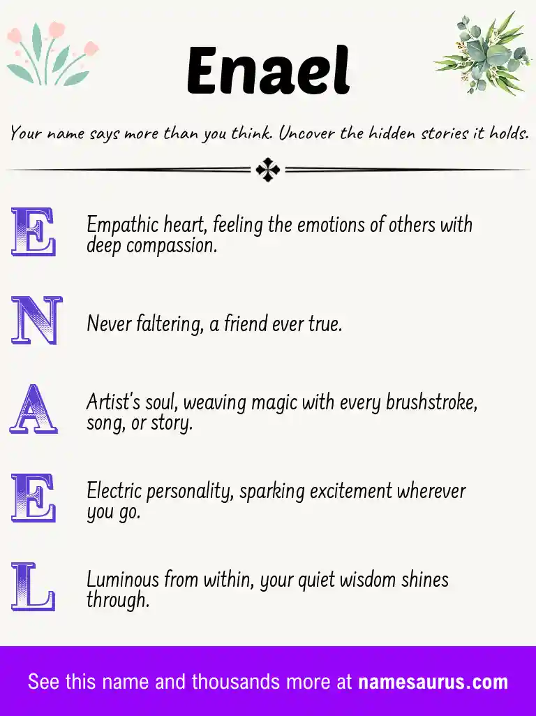 Acrostic poem about Enael.