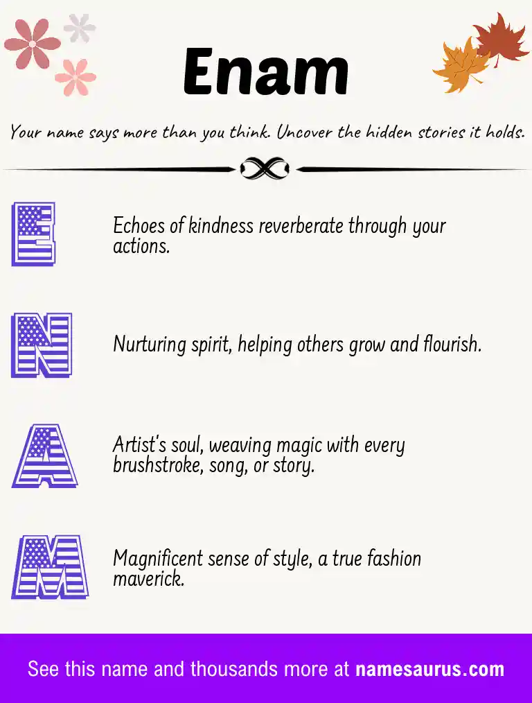 Acrostic poem about Enam.