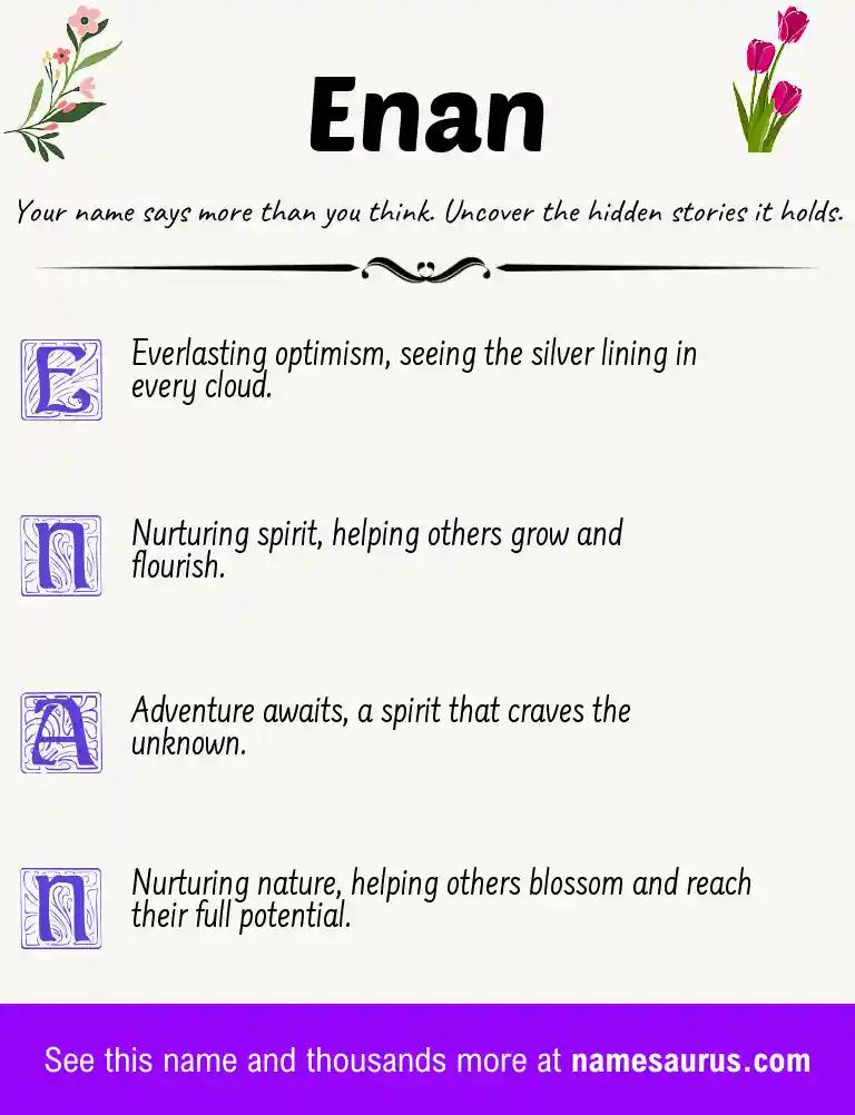 Acrostic poem about Enan.