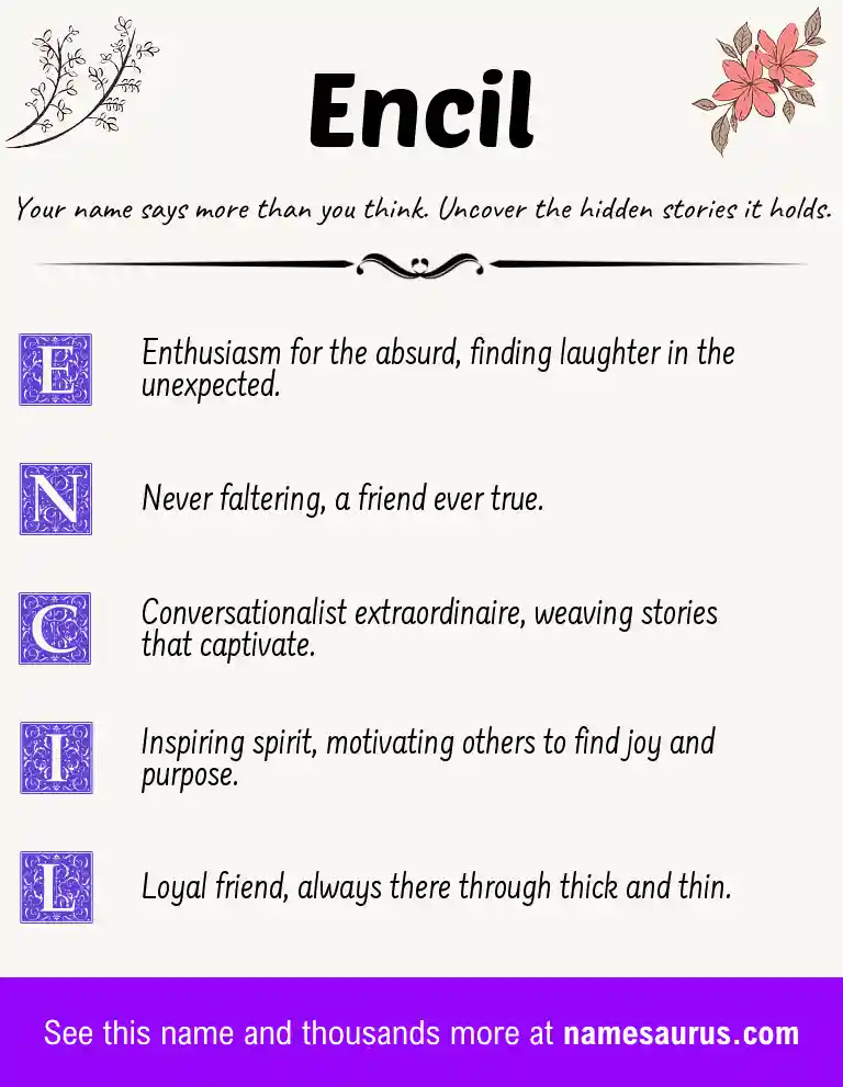 Acrostic poem about Encil.