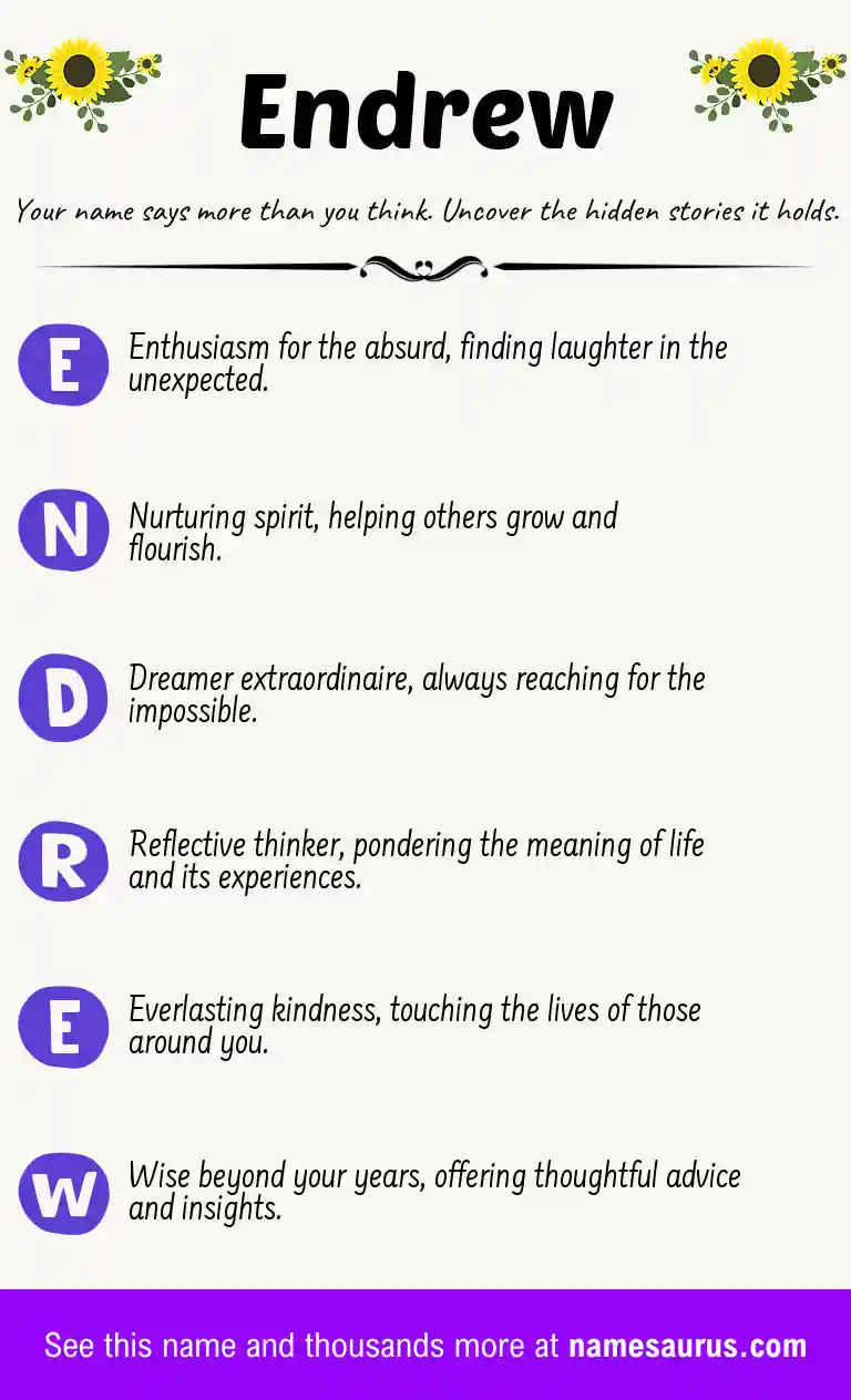 Acrostic poem about Endrew.