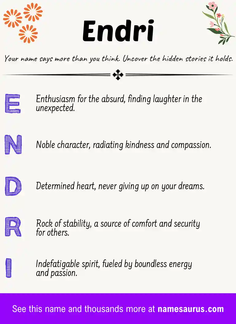 Acrostic poem about Endri.