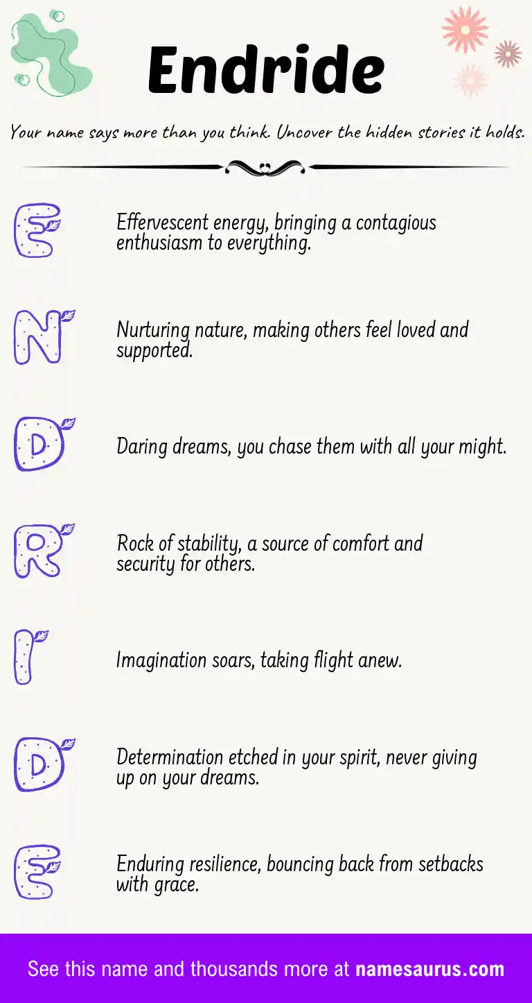 Acrostic poem about Endride.