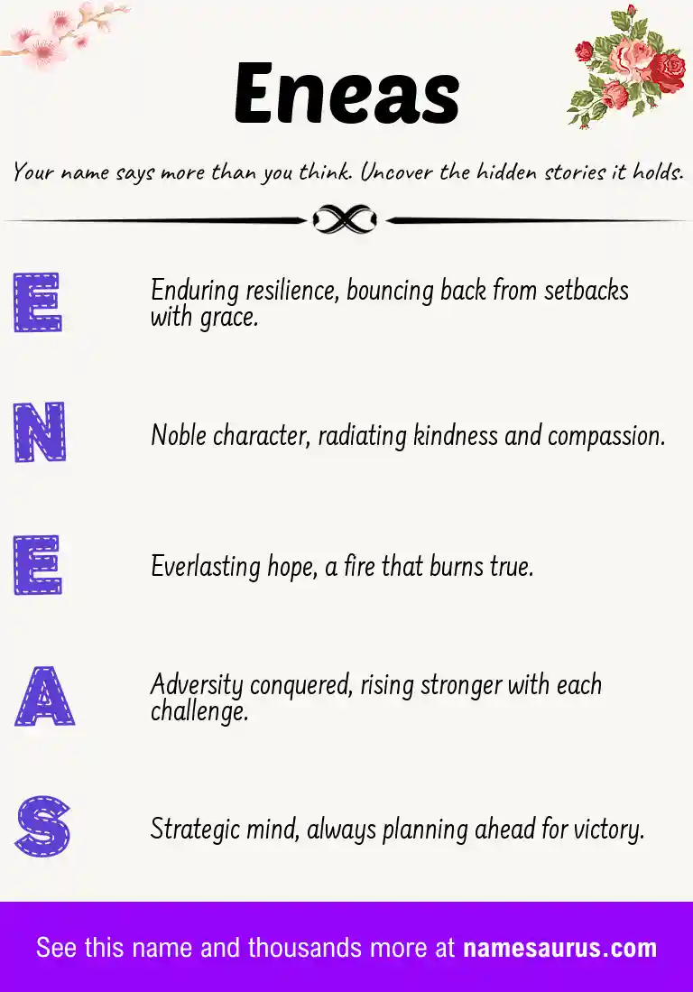 Acrostic poem about Eneas.