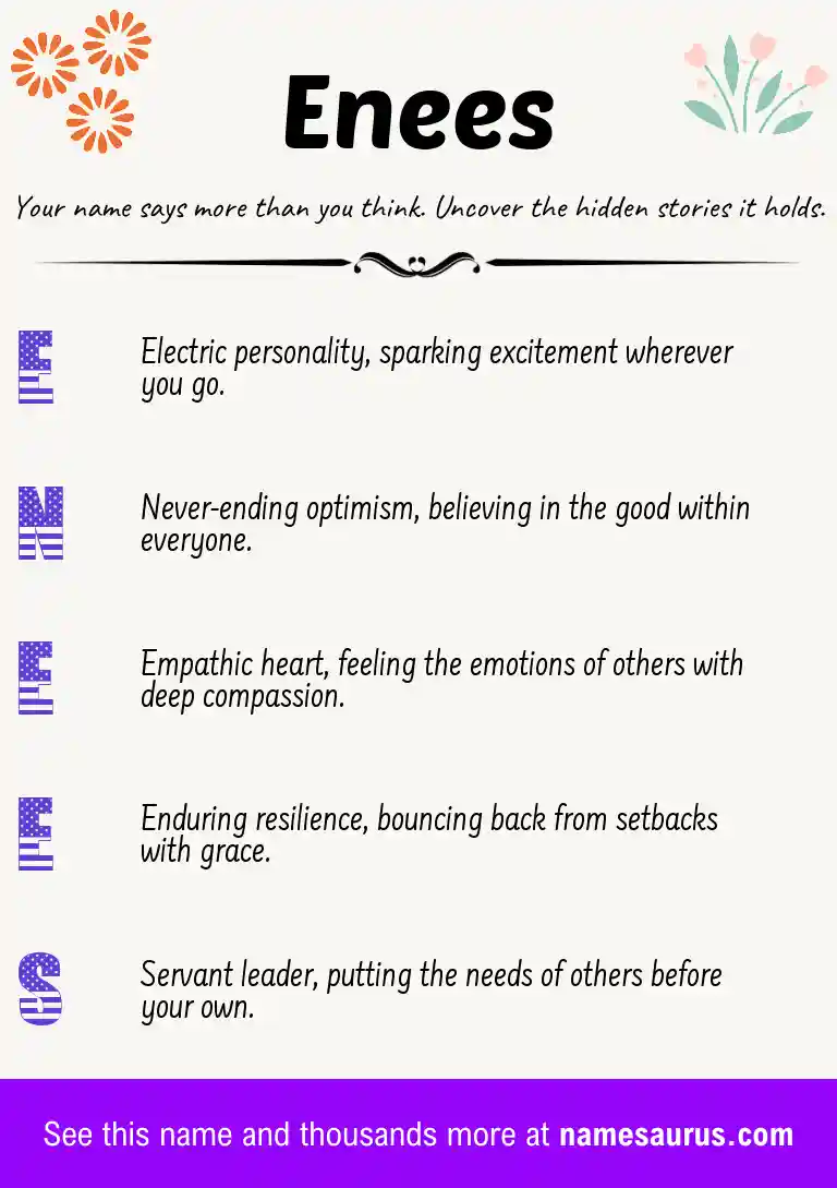 Acrostic poem about Enees.
