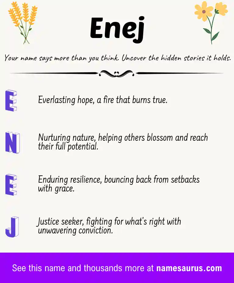 Acrostic poem about Enej.
