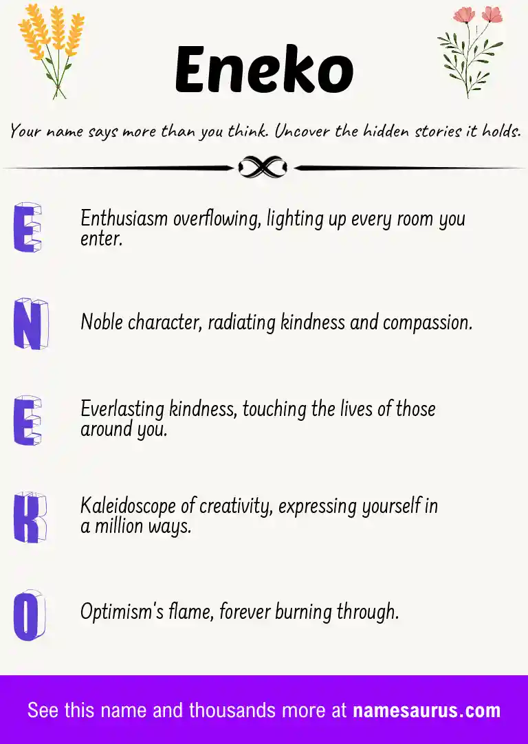 Acrostic poem about Eneko.