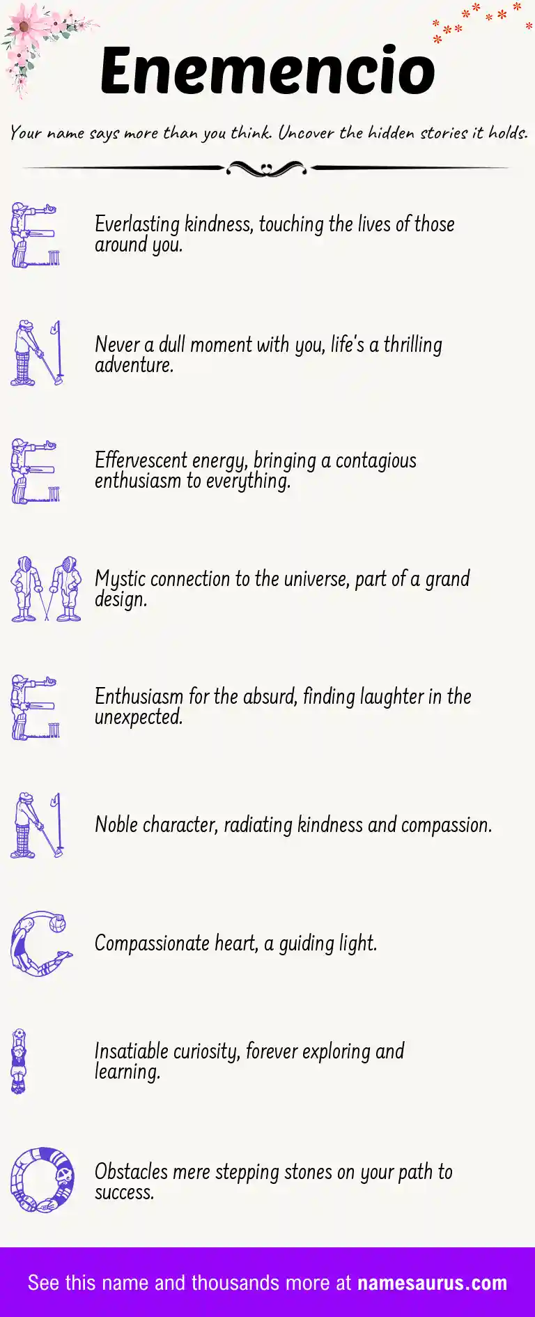 Acrostic poem about Enemencio.