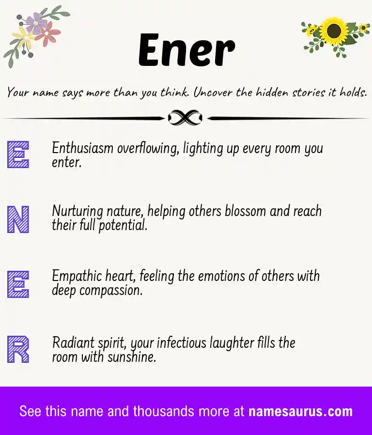 Acrostic poem about Ener.