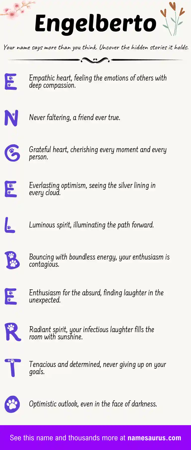 Acrostic poem about Engelberto.