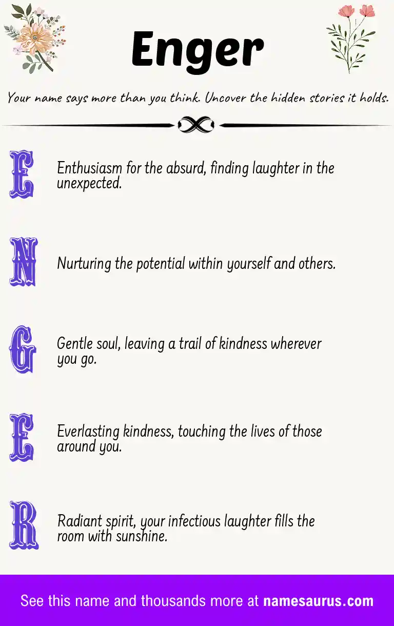 Acrostic poem about Enger.