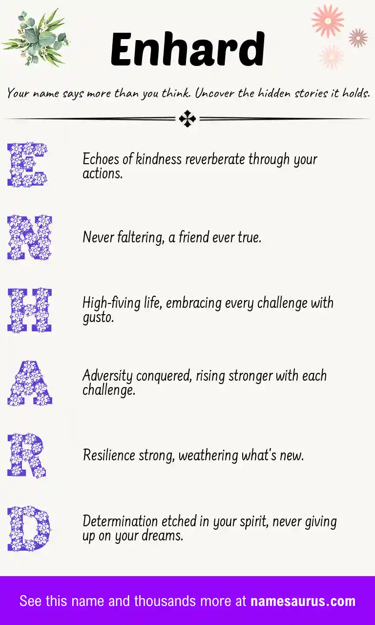 Acrostic poem about Enhard.