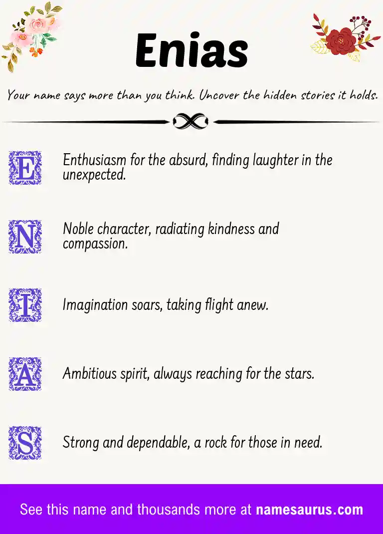 Acrostic poem about Enias.
