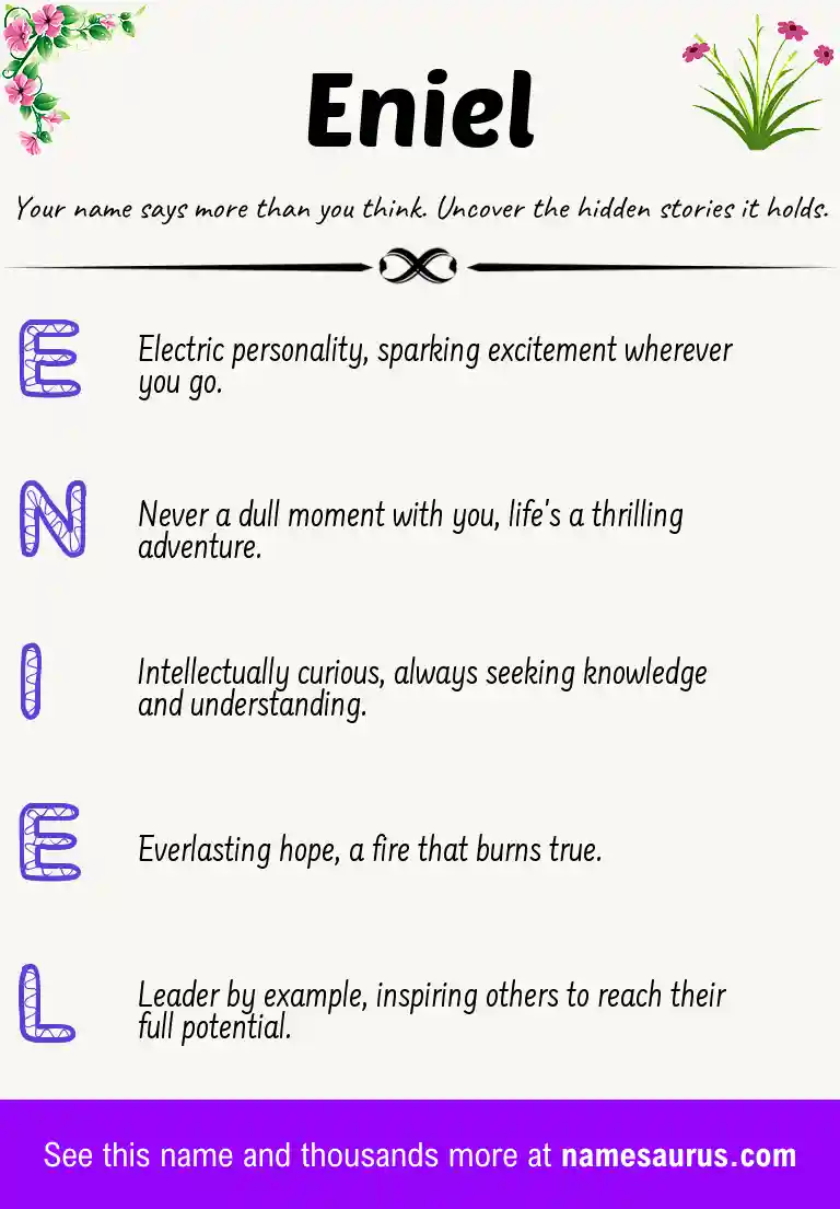 Acrostic poem about Eniel.