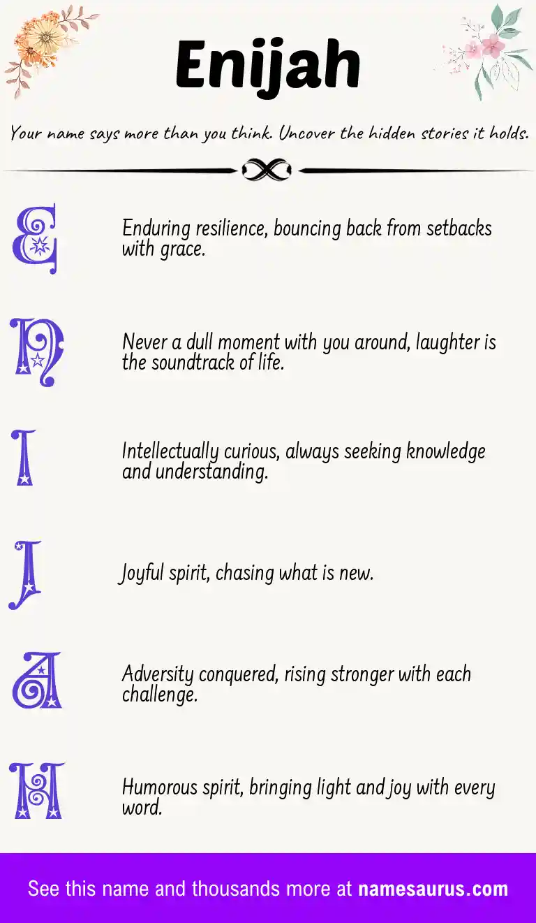 Acrostic poem about Enijah.