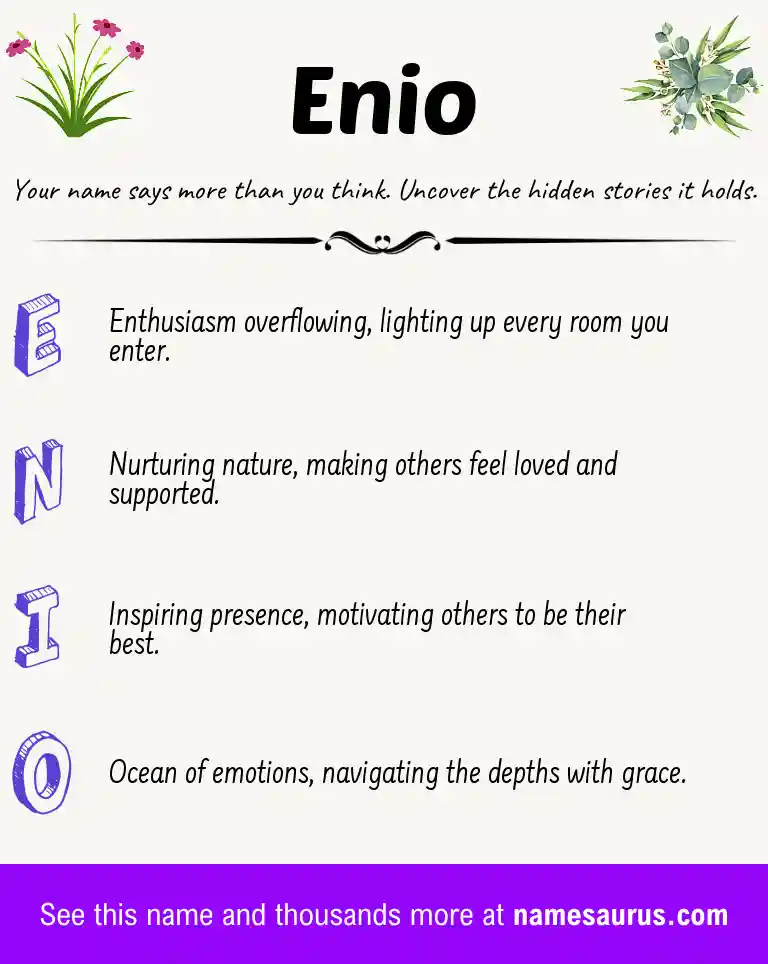 Acrostic poem about Enio.