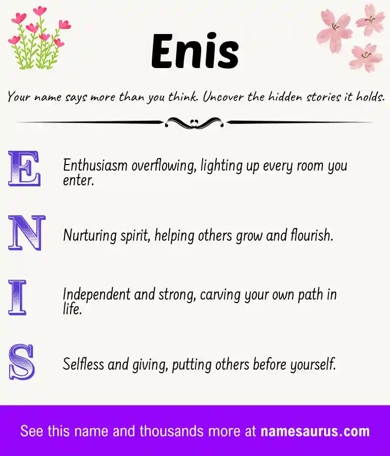 Acrostic poem about Enis.