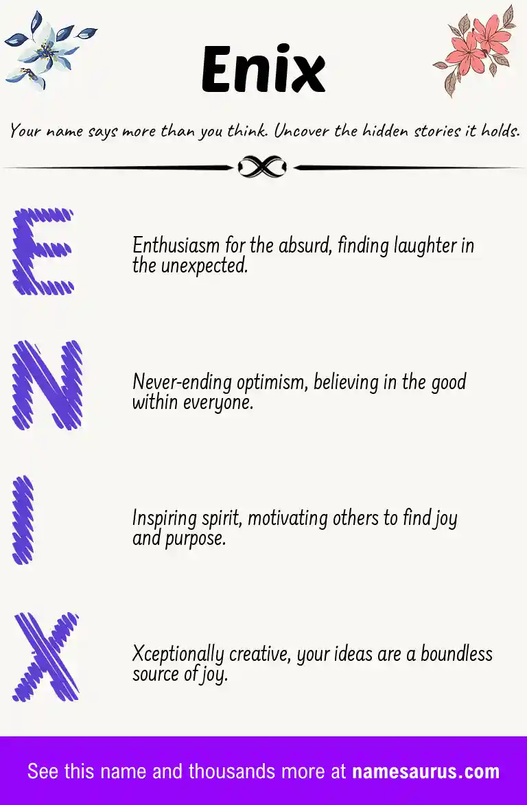 Acrostic poem about Enix.
