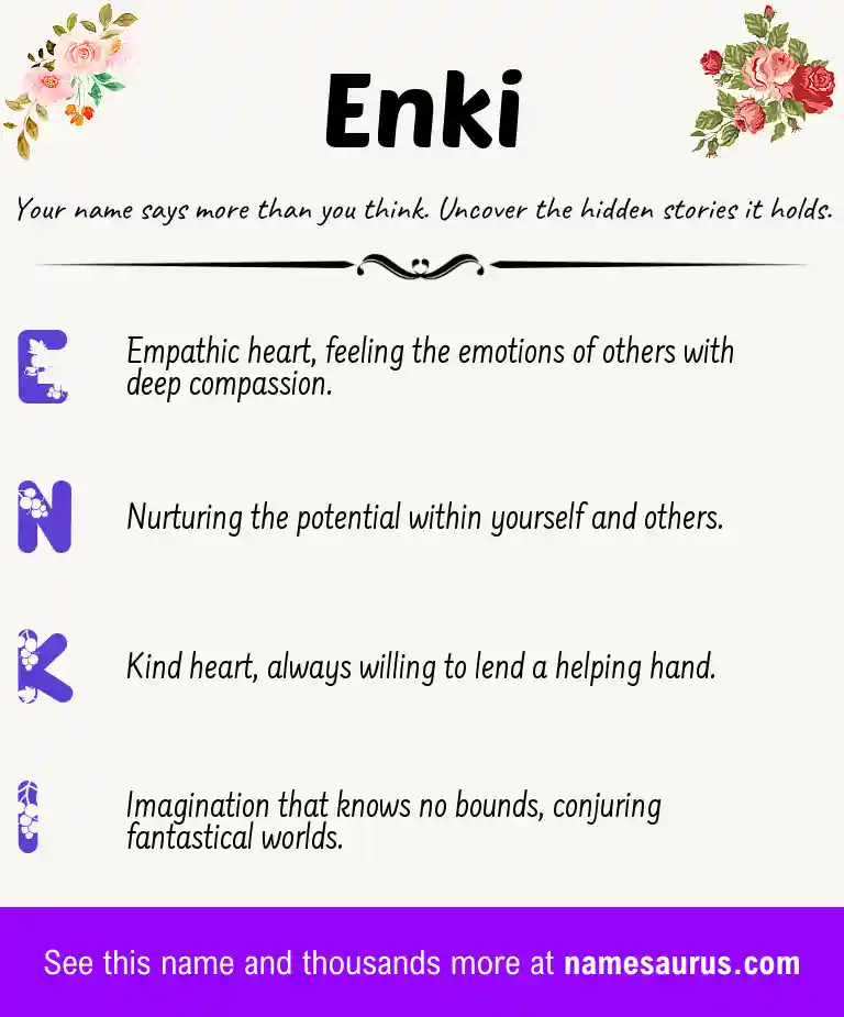Acrostic poem about Enki.