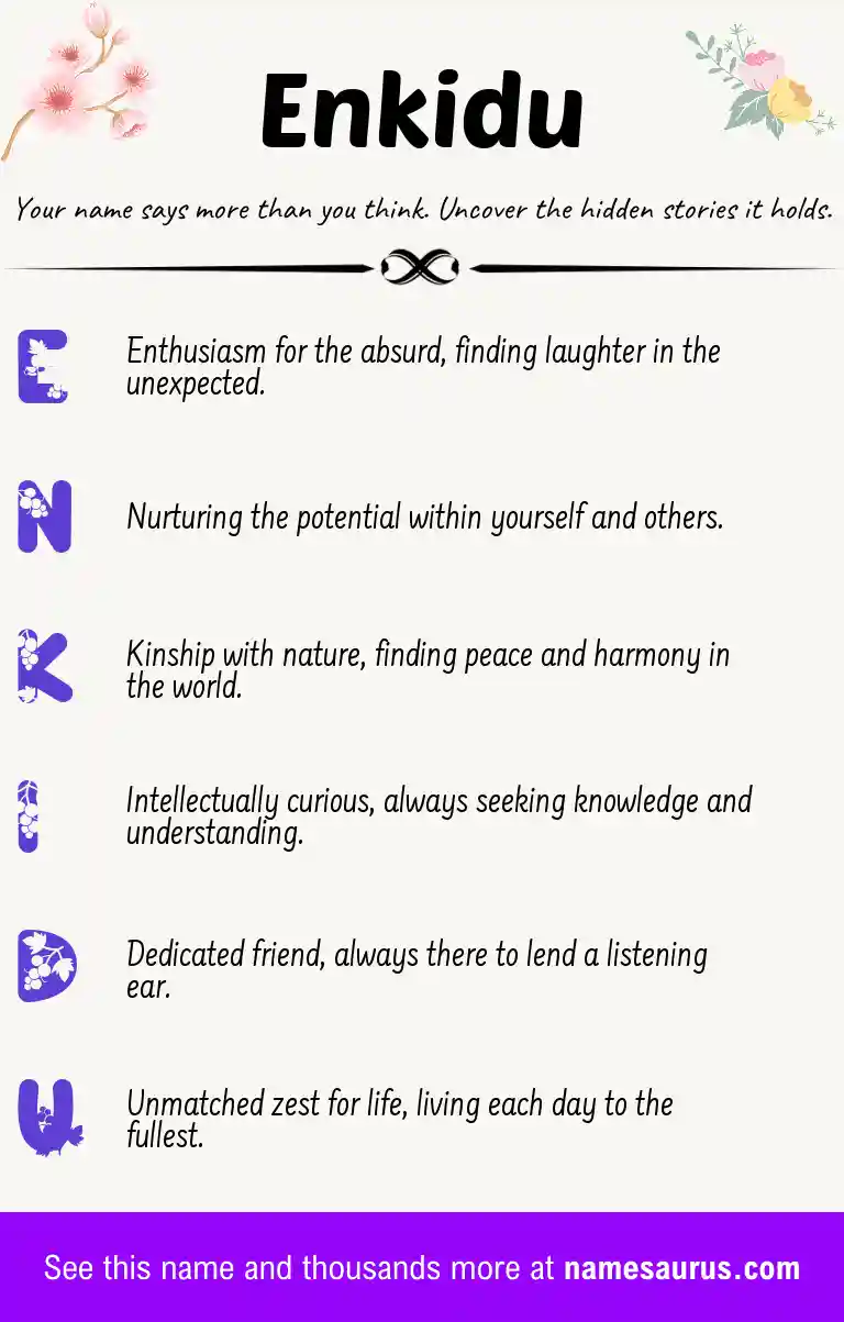 Acrostic poem about Enkidu.