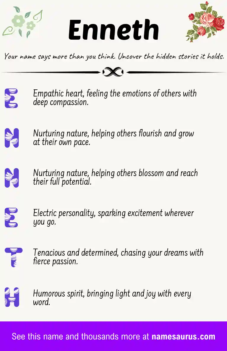 Acrostic poem about Enneth.