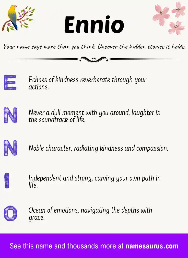 Acrostic poem about Ennio.