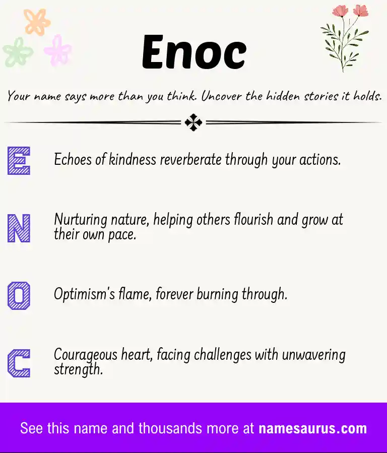 Acrostic poem about Enoc.