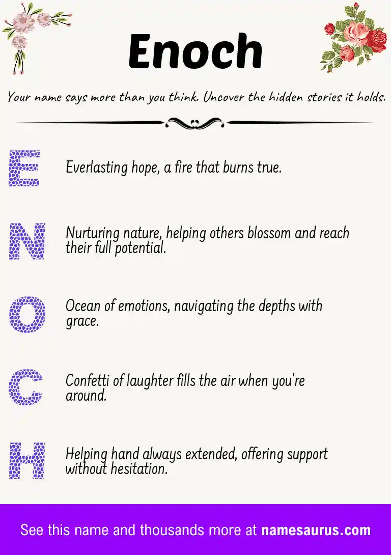 Acrostic poem about Enoch.