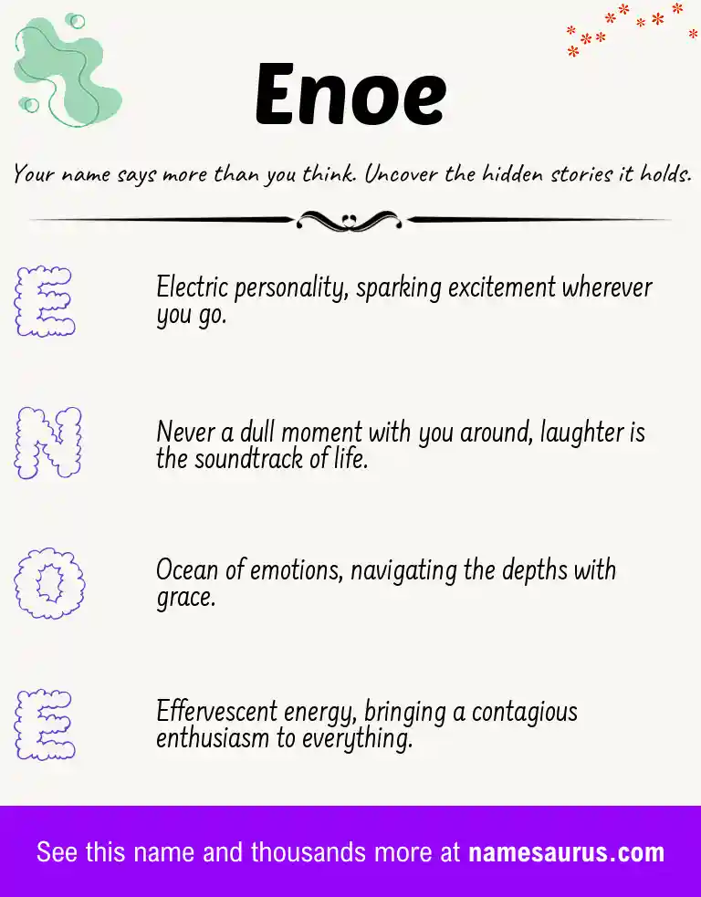 Acrostic poem about Enoe.