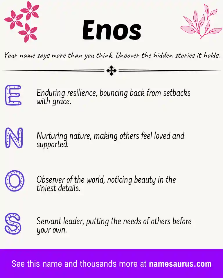 Acrostic poem about Enos.