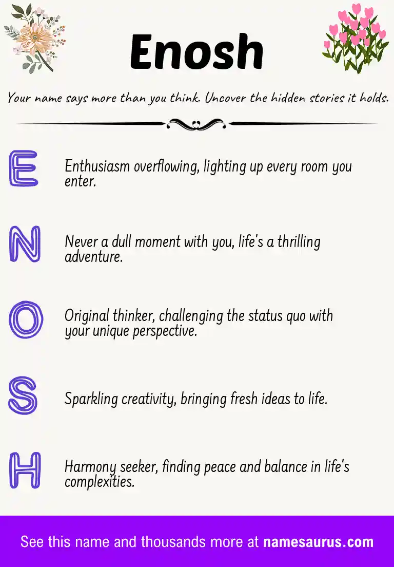 Acrostic poem about Enosh.