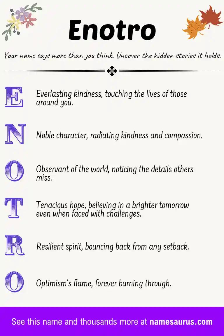 Acrostic poem about Enotro.