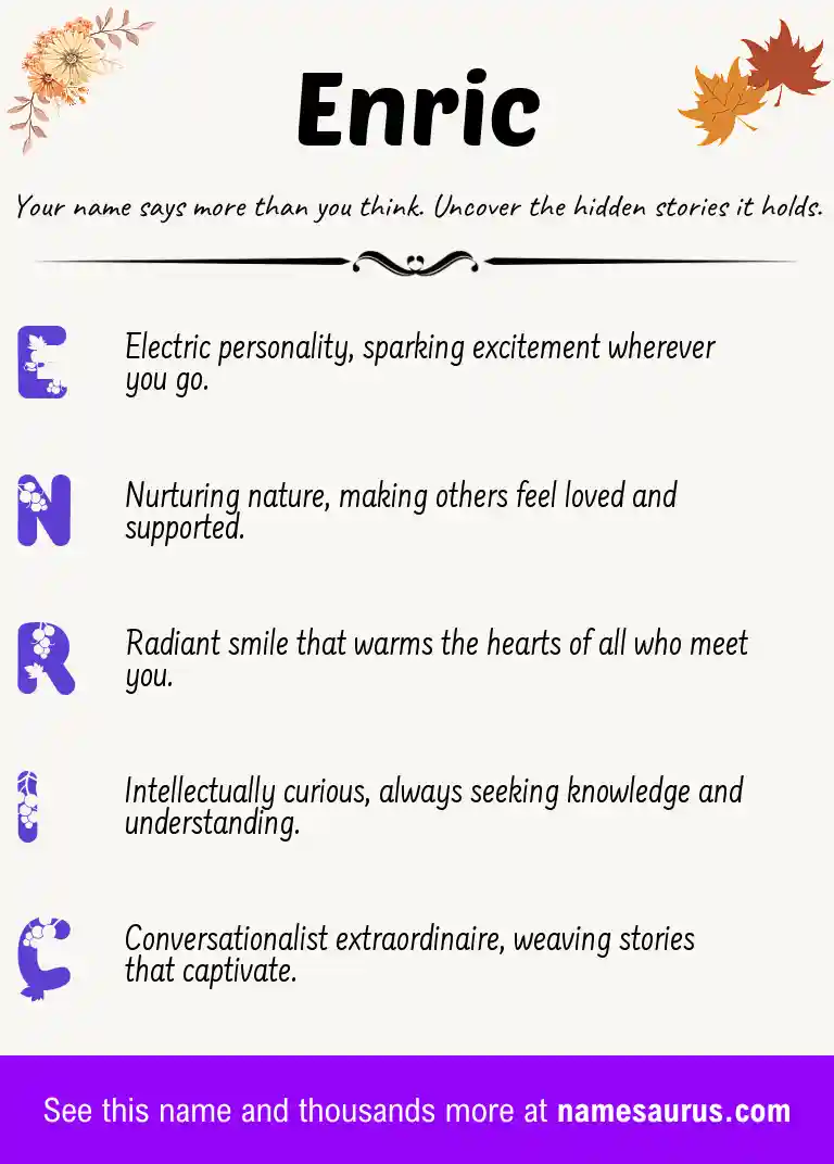 Acrostic poem about Enric.