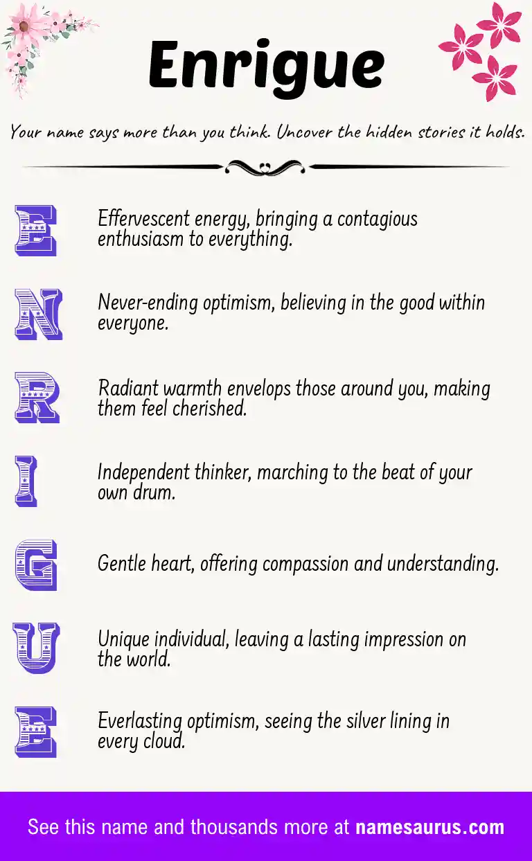 Acrostic poem about Enrigue.