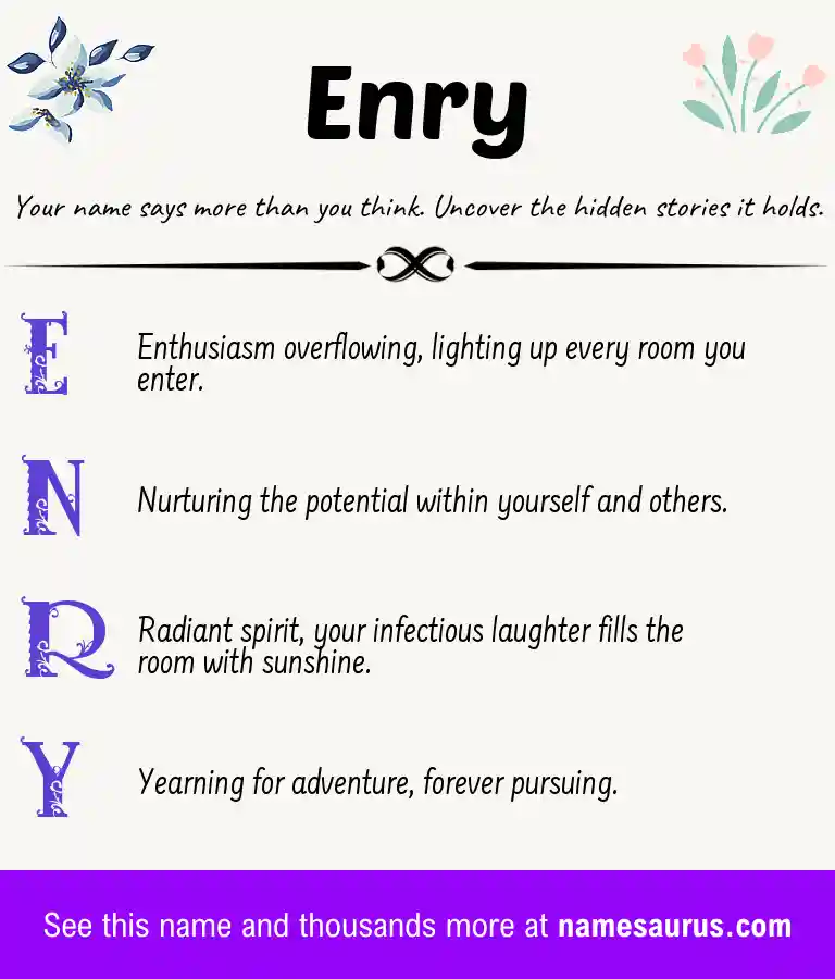 Acrostic poem about Enry.