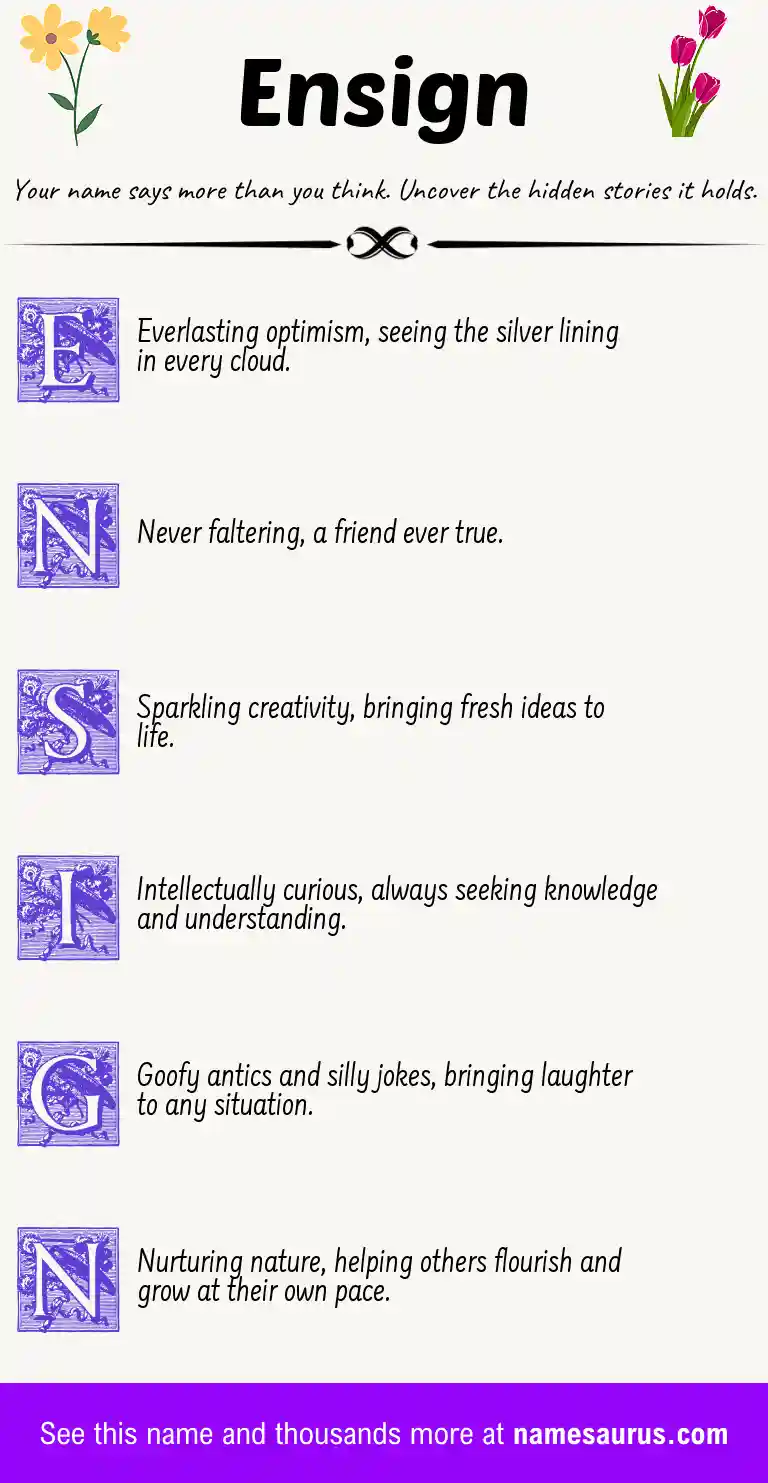 Acrostic poem about Ensign.