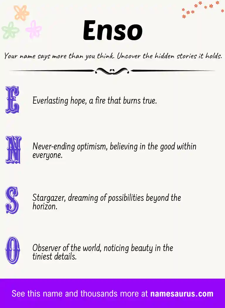 Acrostic poem about Enso.