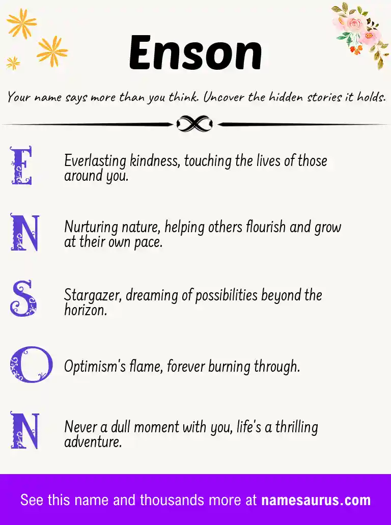 Acrostic poem about Enson.