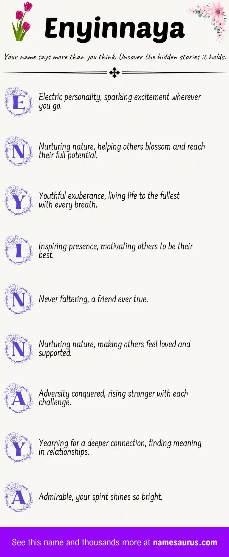Acrostic poem about Enyinnaya.