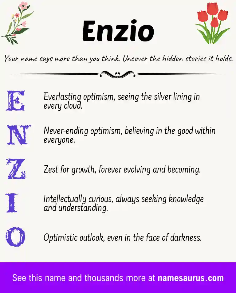 Acrostic poem about Enzio.