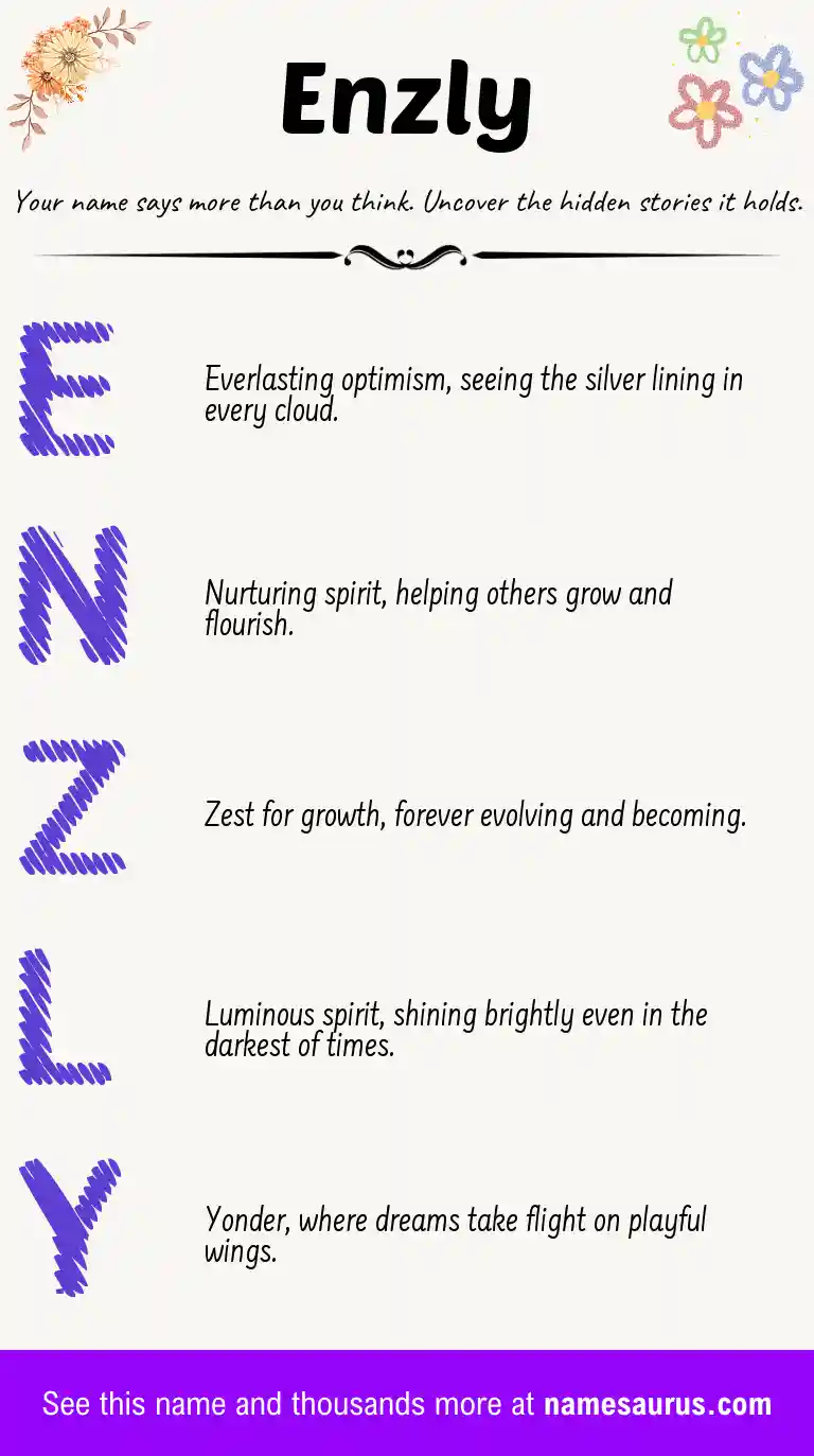 Acrostic poem about Enzly.