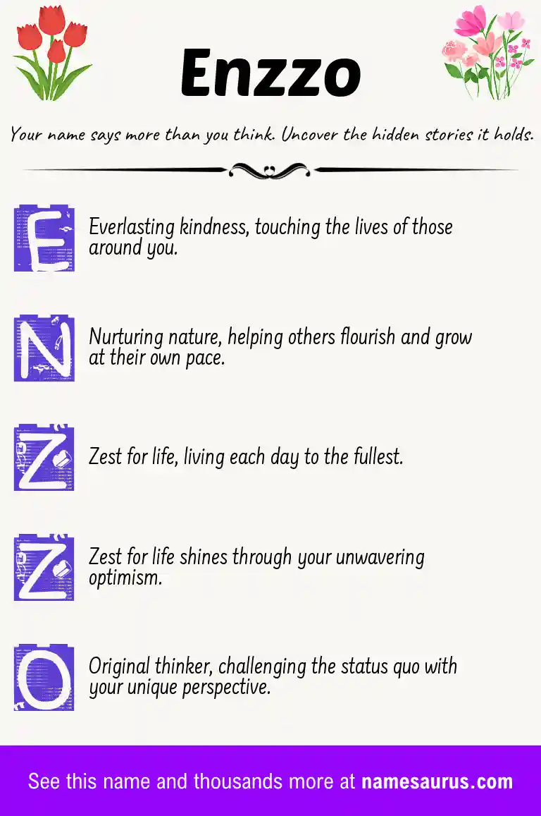 Acrostic poem about Enzzo.